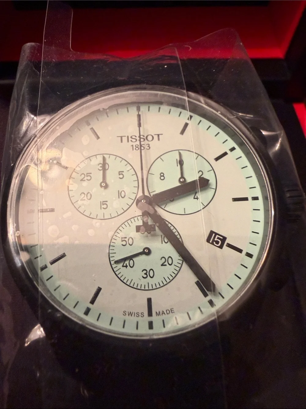 Tissot Men's White Dial Chronograph Watch with Black Accents